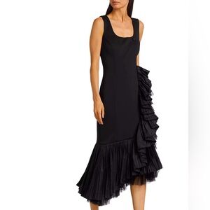 pleated sleeveless dress with a square neck and flounce tulle skirt. US size 12